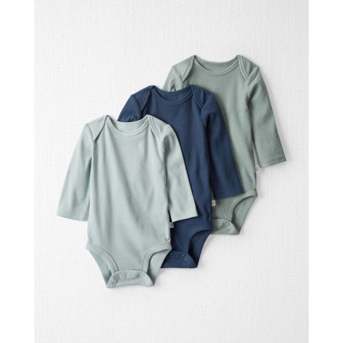 3-Pack Organic Cotton Rib Gradient Bodysuits in Greens