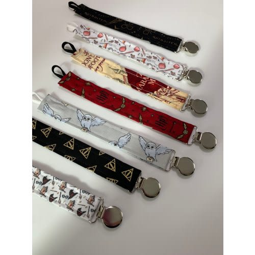 Pacifier Clips - Wizard, Pacifier Clips Witches and Wizards (37 FABRIC CHOICES! 6 NEW)