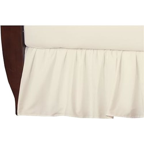 American Baby Company 100% Natural Cotton Percale Ruffled Crib Skirt, Cream, 52"L x 28"W + 13.5"