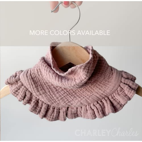 Fancy Ruffle Bibs / Many Colors Available / Cotton Gauze Cute Girly Baby Girl Accessory / Breathable Lightweight Muslin Gauze / Bulk Options