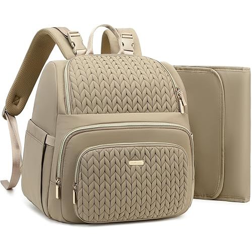 Diaper Bag Backpack - Lightweight & Stylish, Boys, Girls & Baby Travel Essentials Tote with Changing Pad, Insulated Pocket, Stroller Strap - Baby Backpack for Mom, Maternity (Brown Taupe)