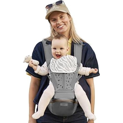 Baby Carrier Pro, MOMTORY Safety-Certified 6-in-1 Ultra Storage Baby Carrier Newborn to Toddler, Detachable Baby Holder Carrier with Hip Seat, Ergonomic Cozy Baby Front and Back Carrier for 7-50lbs