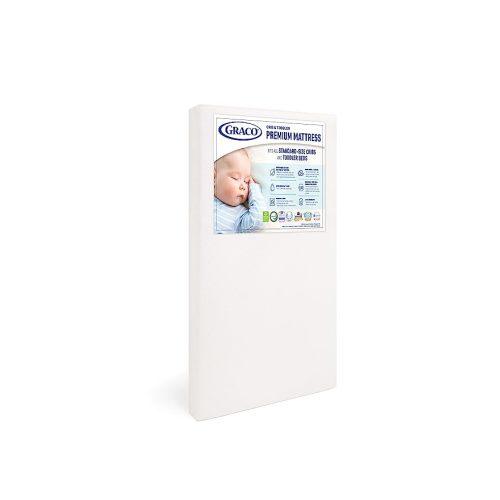 Graco Premium Crib & Toddler Mattress - GREENGUARD & CertiPUR-US Certified, Machine Washable Cover, Waterproof Sleep Surface, Fits Crib & Toddler Bed