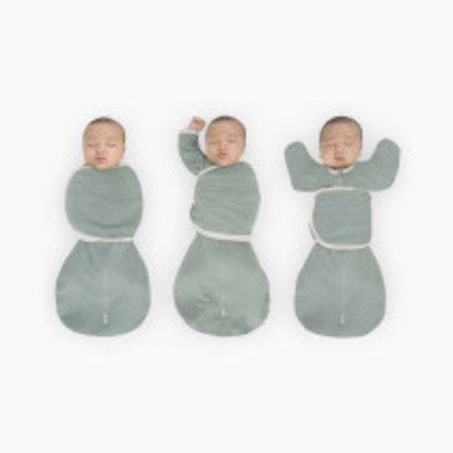 SwaddleDesigns Omni Swaddle Sack with Arms Up Half-Length Sleeves and Mitten Cuffs - Heathered Jadeite, Small 6-14 Lbs (0-3 Months)
