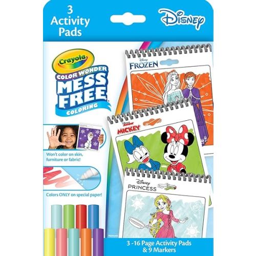 Crayola Disney Color Wonder Bundle (3 Pack), Mess Free Activity Pads & Markers, Toddler Coloring, Disney Gift for Kids, 3+