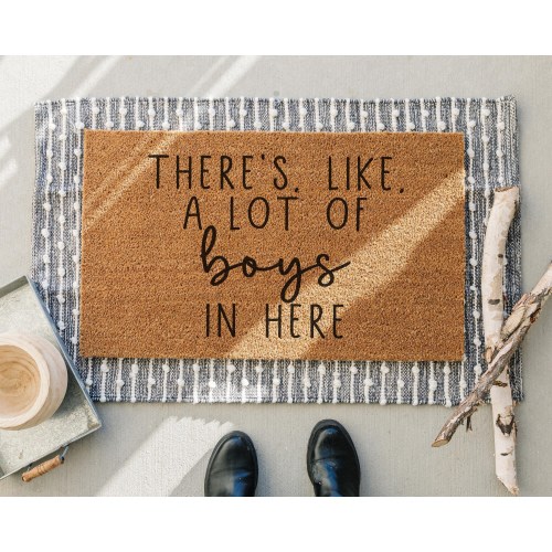A Lot of Boys In Here Doormat, Baby Shower Gift, Funny Doormat, Lot Of Boys Door Mat, Boy Mom Welcome Mat, Personalized Doormat, Custom Rug