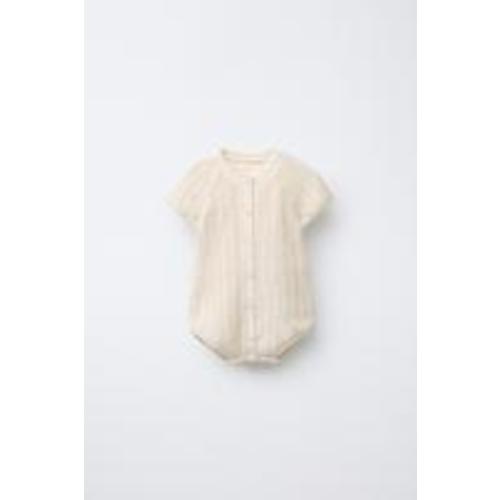 CROCHET KNIT ROMPER - Ecru | ZARA United States