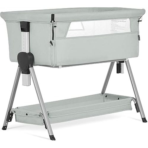 Dream On Me Lilly Bedside Bassinet for Baby, Lightweight and Portable Baby Bassinet, Seven Position Adjustable Height with Large Storage Area