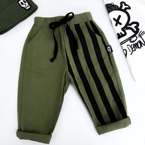 OLIVE GREEN STRIPE TROUSERS