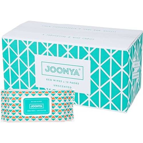 Joonya Baby Wipes - Non-Toxic, Earth-Friendly Baby Wipes for Calm, Healthy Skin - Fragrance Free Baby Wipes - Bulk Baby Wipes - 12 Packs of 80 Diaper Wipes (960)