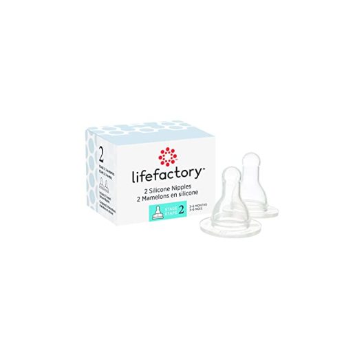 Lifefactory BPA-Free Stage 2 (3-6 Months) Silicone Nipples 2-Pack - Y-Cut