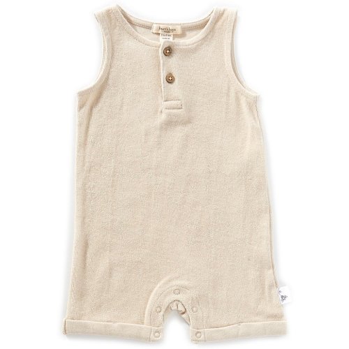 Burt's Bees Baby Boys Newborn-12 Months Terry Shortall Romper