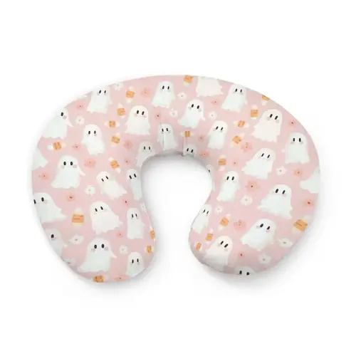 Cute Halloween Flowers Floral Pattern Nursing Pillow Cover, Unisex Fall Autumn Holiday Removable Breastfeeding Pillowcase Slipcover for Baby Girls Boys Newborns Toddlers, Cover Only