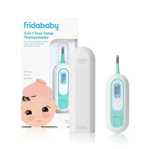 Frida Baby 3-in-1 Rectal, Underarm & Oral Thermometer for Kids, Digital Baby Thermometer for Infants, Toddlers, & Kids, FSA/HSA Eligible