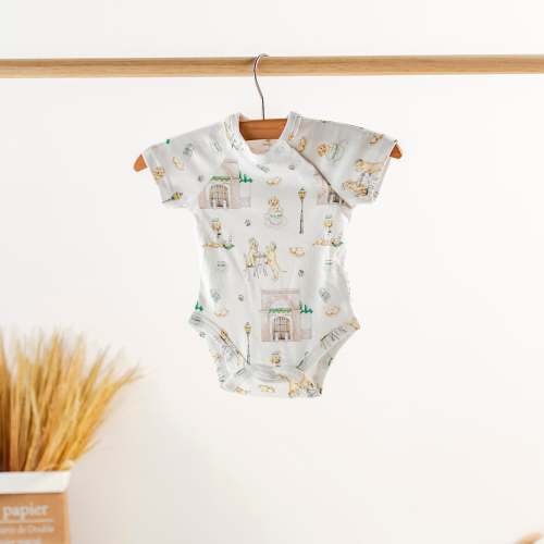 Powdered Sugar and Puppies Organic Cotton Baby Onesie