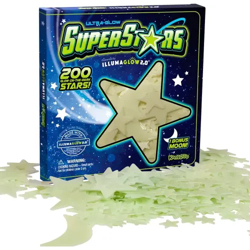 Glow in The Dark Stars - Includes Installation Material and Constellation Guide, 200 Glowstars and Bonus Moon, Only Glow Stars Stickers Powered by Our Trademarked Illumaglow2.0