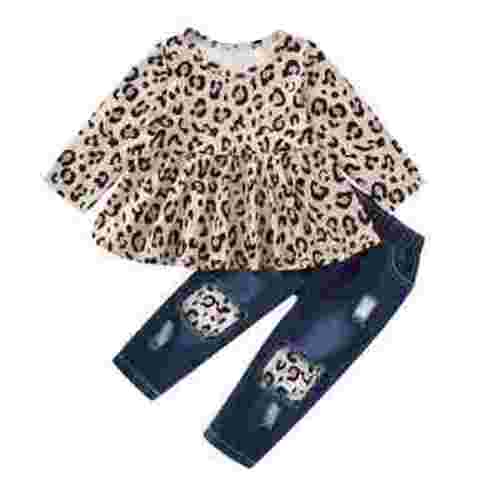 12 Months Girls Clothes,18 Months Baby Girl Outfit,Cute Floral Shirt Tops Denim Ripped Jeans Long Pant Infant Gift Clothing Set