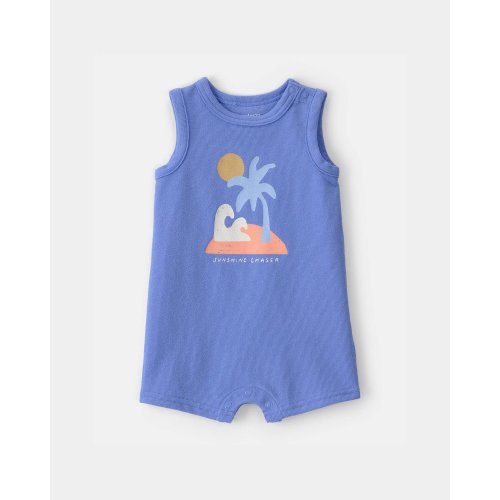 Size 3 months: Baby 'Sunshine Chaser' Sleeveless Romper - Blue | Carter's