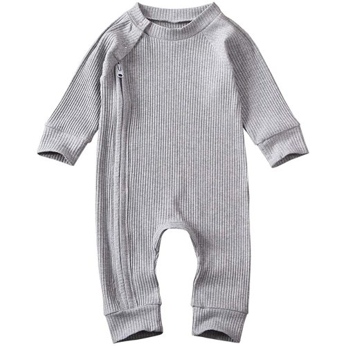 Newborn Baby Boy Girl Romper Clothes Infant Solid Ribbed Onesie Bodysuit Jumpsuit Outfits