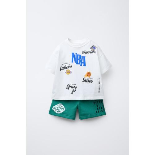 NBA TEAMS T-SHIRT AND BERMUDA SET - Ecru | ZARA United States