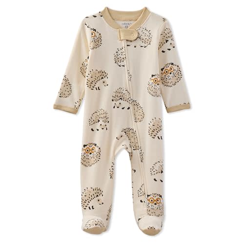 Butterblu Baby Boys' Scout Sleep & Play 100% Organic Cotton Footed Zip Front Sleeper Pajamas for Baby Boys