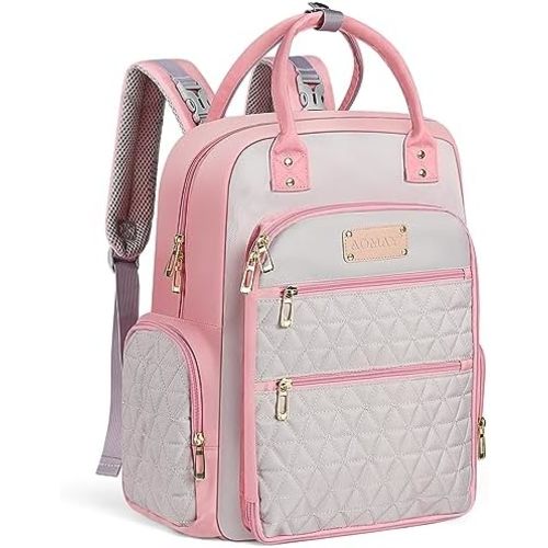 Diaper Bag Backpack - Mommy bag for hospital, Travel backpacks, Large Capacity, Multifunctional - Baby Essentials(Pink)