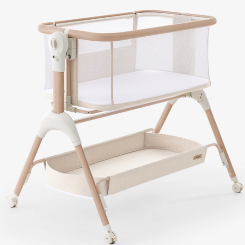 HARPPA Cuddly Signature | 3-in-1 Rocking Baby Bassinet & Bedside Sleeper with Anti-Reflux Mattress for Newborns | Attaches to Bed, Adjustable Height, Tool-Free Setup, Portable Wheels, CPSC Certified, Gentle Rocking Motion | Ideal for Infants, Safe Co-Slee