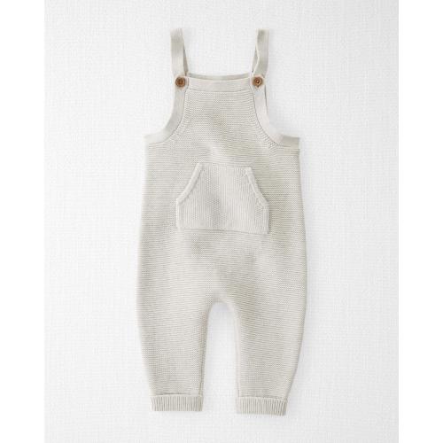 Baby Organic Cotton Sweater Knit Overalls in Heather Gray - 3M - Style,Snowy Gray
