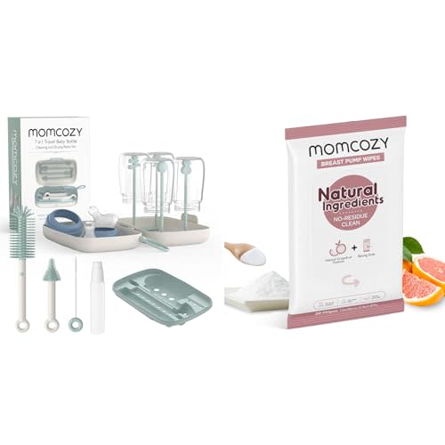 Momcozy Bottle Brush Set & Momcozy Natural Breast Pump Wipes