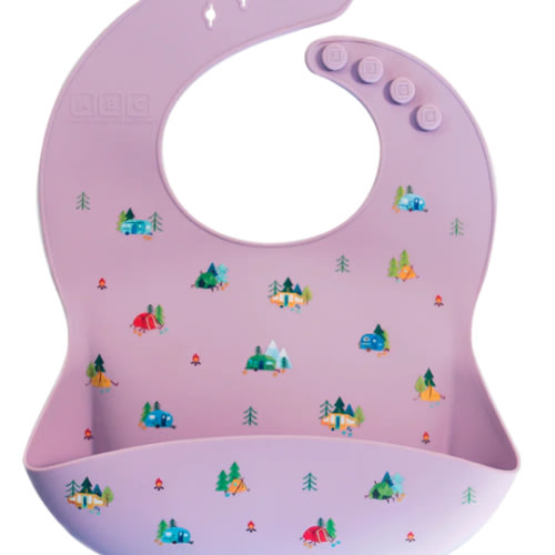 Silicone Bib Camper Violet – Austin Baby Collection