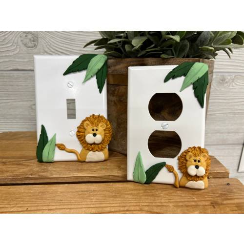 Lion Switch Plate Cover, Single Switch Plate, Jungle Decor, Lion