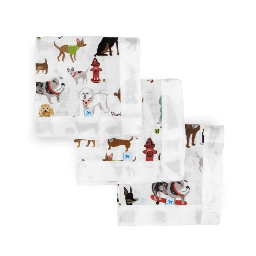 Cotton Muslin Security Blanket 3 Pack - Woof