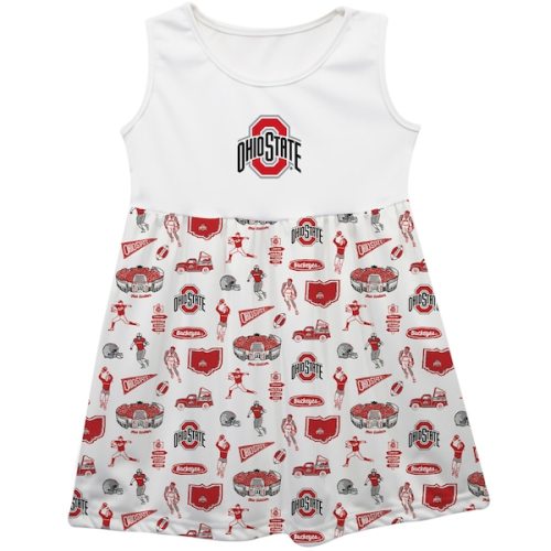 Ohio State Buckeyes Vive La Fete Girls Infant Impressions Artwork Tank Top Dress - White