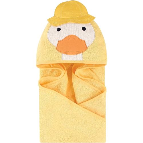 Little Treasure Unisex Baby Cotton Animal Face Hooded Towel, Duck, One Size
