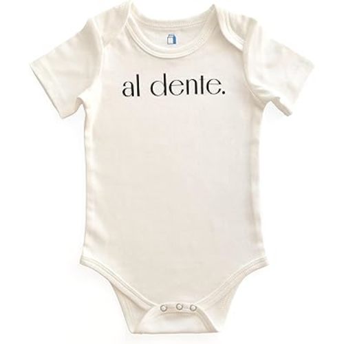 BlueMilk Studio Inc. Al Dente Onesie | Cotton Short Sleeve One Piece Bodysuit Jumpsuit Italian Foodie Pasta Shower Gifts