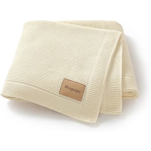 Manta de bebé de 30 x 40 pulgadas de punto suave para niños y niñas, mantas de algodón para bebé, mantas de ganchillo de punto para cuna