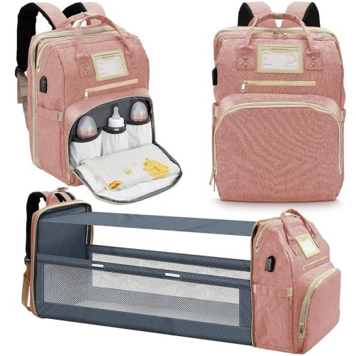 Lenski Diaper Bag Backpack, Baby Shower Gifts for Mom,Baby Registry Search Gifts, New Mom Gifts, Baby Boy Gifts, Baby Diaper Bag with Changing Station, Baby Bag with USB Charging Port, Baby Essentials