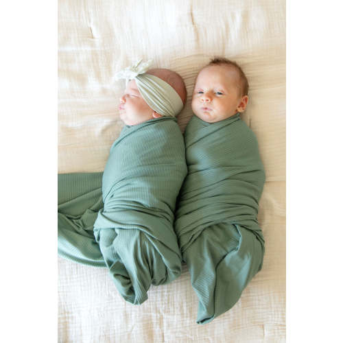 RIBBED SOLID SAGE | SWADDLE