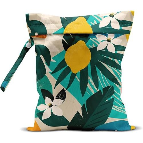 Wet Dry Bag Wet Bag for Diapers Dirty Yoga Gym Clothes Makeup Bag Waterproof Tropical Palm Leaves Decor Jungle Palm Leaf Favors