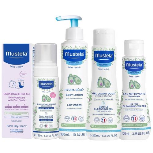 Mustela Newborn Arrival Baby Bath and Body Gift Set - 5ct
