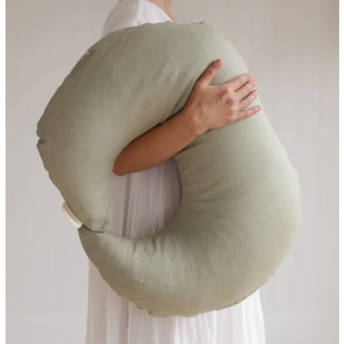 Nursing Pillow & Cover- Moon Shape- Soft Sage
