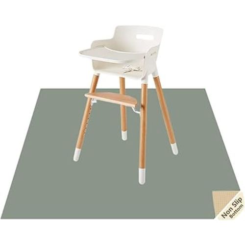Splat Mat for Under High Chair/Arts/Crafts by CLCROBD, 51" Baby Anti-slip Food Splash and Spill Mat for Eating Mess, Waterproof Floor Protector and Table Cloth (Gray)