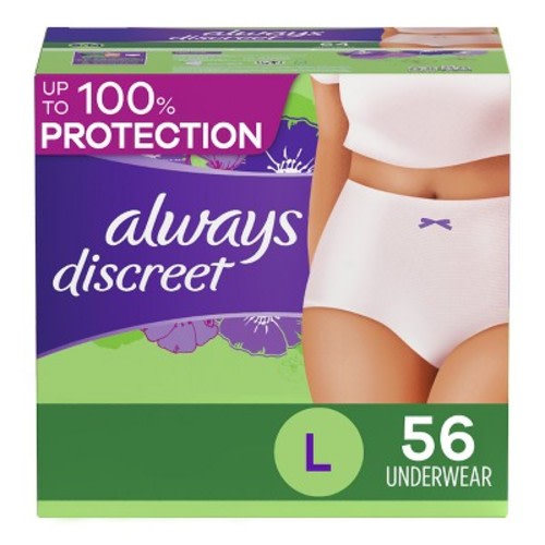 Always Discreet Adult Postpartum Incontinence Underwear for Women - Maximum Protection, Size: L