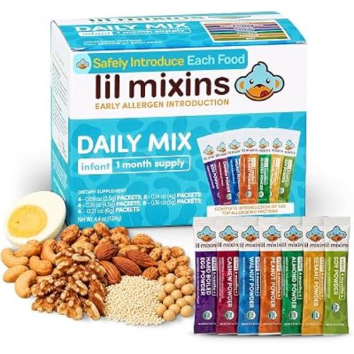 Lil Mixins Allergen Introduction Mezcla diaria para bebés, los 7 principales alérgenos
