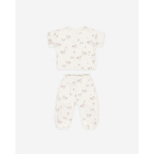 Jersey Tee + Pant Set || Swans