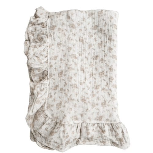 Frill Muslin Blanket | Vintage Rose *MAY PRE-ORDER* – Little and Fern