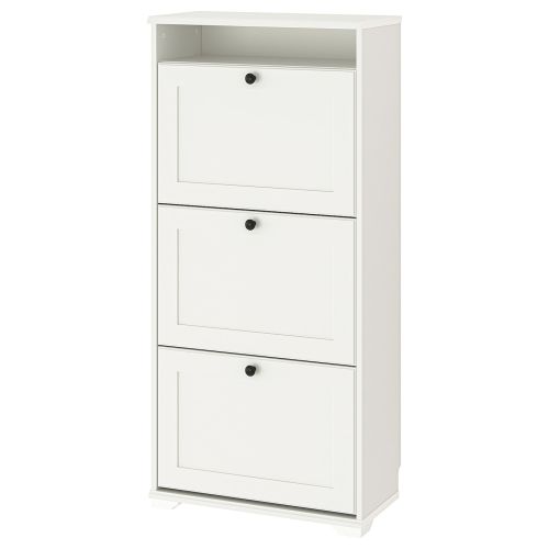 BRUSALI Shoe cabinet with 3 compartments - white 24x11 3/4x51 1/8 "