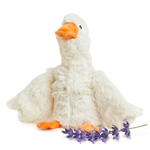 warmies Microwavable & Weighted Stuffed Animals, Goose - Heated Stuffed Animal Plushie for Warmth & Comfort - Cute Soft Plush Toys for Adults & Children (Boys, Girls, Babies & Toddlers)