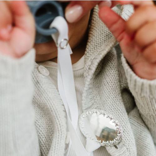Silver Pacifier Clip; Personalized