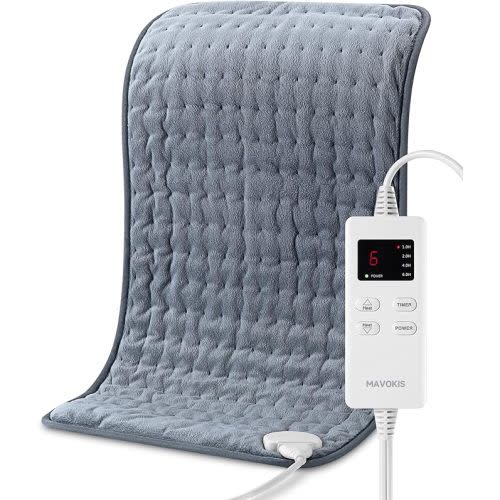 Heating Pad for Back Pain Relief, MAVOKIS Heating Pads for Cramps with Auto Shut Off Large, 6 Heat Settings Electric Heat Pad for Neck and Shoulder, 12" x 24", Moist Heat Option, Super Soft - Gray-12x24 Inch